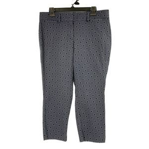 Ann Taylor Capri Pants Dot Navy Size 10P 10 Petite Stretch 0317 wide belt Crop